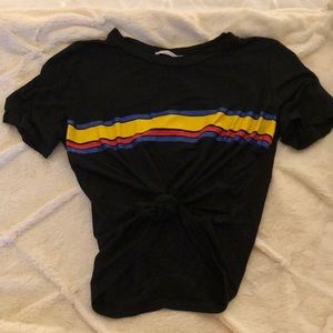 black with stripes t-shirt